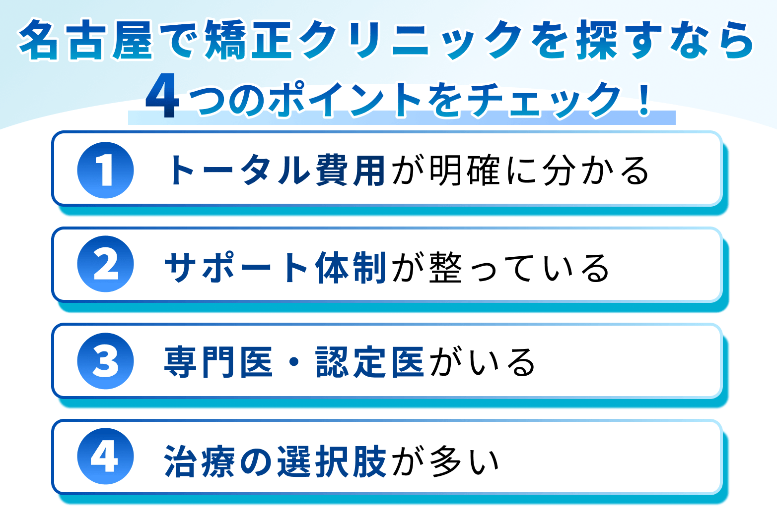 名古屋のおすすめ矯正歯科医院の選定基準4ポイント