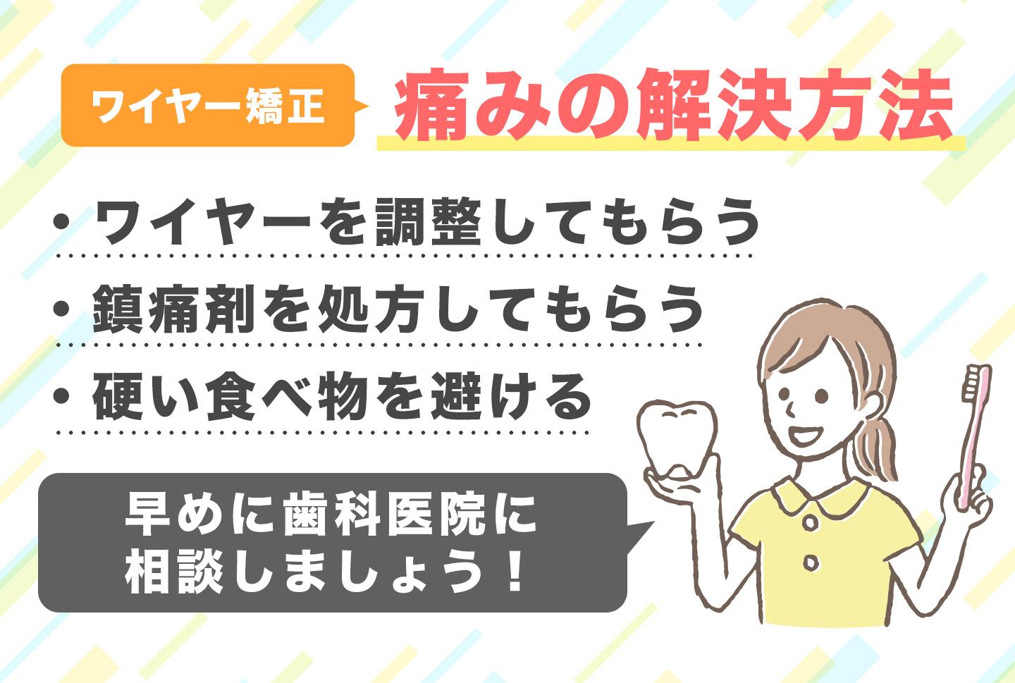 ワイヤー矯正痛みの解決方法