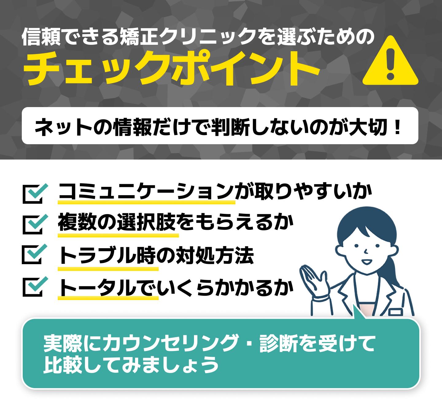 信頼できるマウスピー矯正クリニックを選ぶ際のポイント